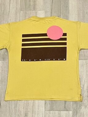 ZARA Boys Mojave Desert Graphic T-Shirt Yellow Size 8-9 (130cm)
